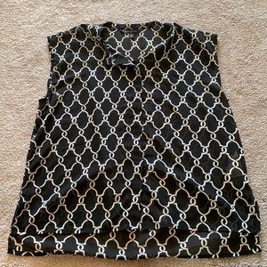 Banana Republic S Black Print Sleeveless Blouse